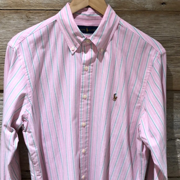 Ralph Lauren Other - 🥳HP🎉 EUC Ralph Lauren Cotton Pink Striped Button Down Oxford